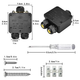 YIXISI Junction Box, 3 Pin IP68 Waterproof Junction Box, 3 Way Junction Box, Outdoor Cable Connector, for Outdoor, Diameter 4-15mm