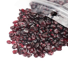 456 PCs Natural Chip Stone Beads, 5-8mm Irregular Multicolor Gemstones Loose Crystal Healing Garnet Rocks with Hole for Jewelry Making DIY Crafts