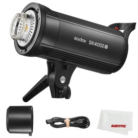 Godox SK400II-V SK400II V 400Ws 5700±200K Strobe Light,Built-in 2.4G Wireless X System,Clear LCD Panel, with LED Modeling Lamp for Bowens Mount Photo Studio… (SK400IIV)