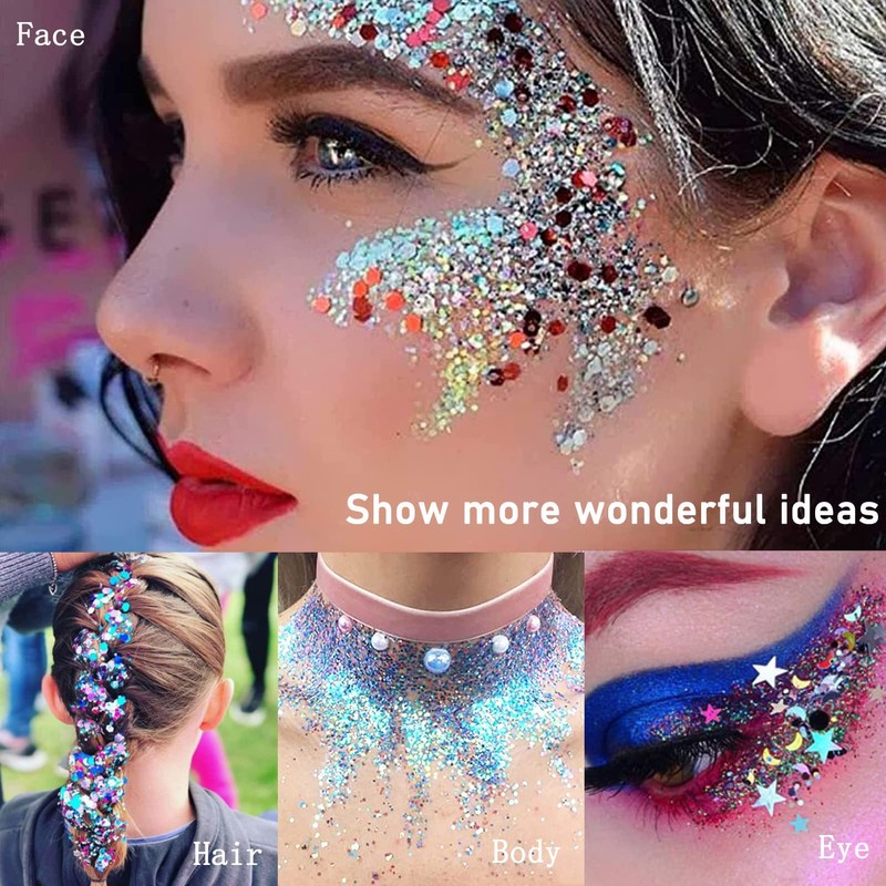 Glitter Gel, Glitter Liquid Eyeshadow Body Lotion, Chunky Glitter Gel,