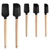 Black Silicone Spatula Set, Food Grade Rubber Spatula-5 Piece Nonstick