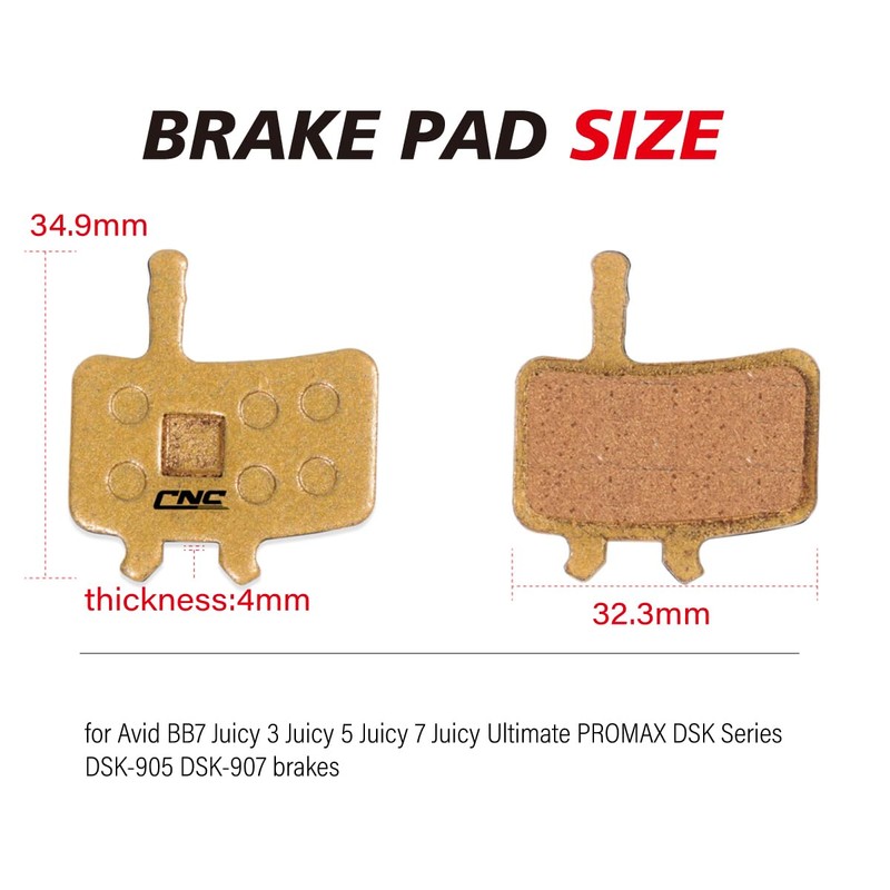CNC Bicycle Disc Brake Pads for Avid BB7 Juicy 3