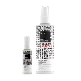 IGK GOOD BEHAVIOR 4-in-1 Prep Spray | Full + Travel Size | Gently Detangles, Controls Frizz for 24 Hours, Heat Protection & Shine | Weightless Formula for Smooth Hair