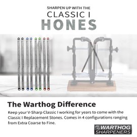 Warthog V-Sharp Classic I Stones - Replacement Hones For Professional Knife Sharpener System - Set of Replacement Hones for Classic I Sharpener