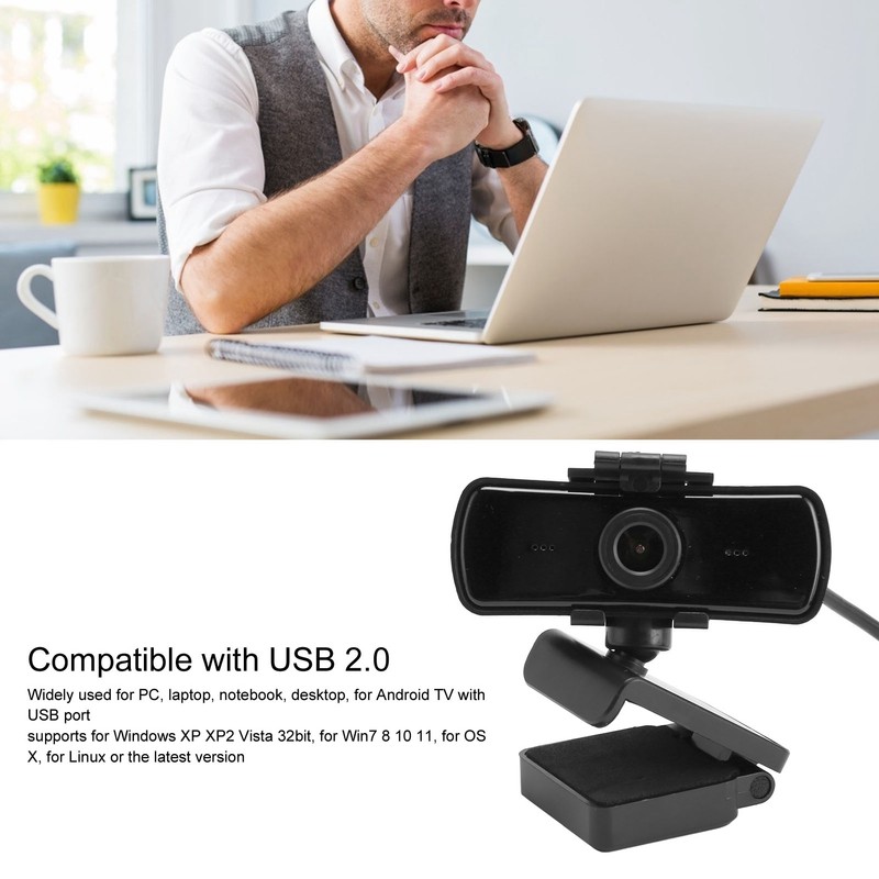 HD Webcam 1080P 110° View Streaming USB Computer Camera with