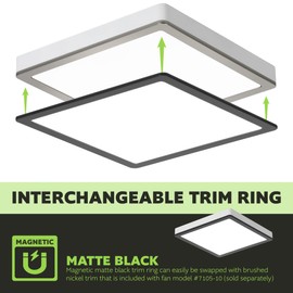 Homewerks 7105-10-TRMB Magnetic Matte Black Trim Ring Replacement 7105-10 Bath Fan