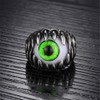 PAURO Men's Stainless Steel Dragon Claw Opal Eyeball Rings, Gothic