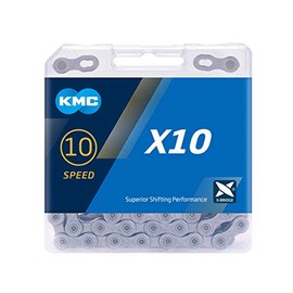 KMC Unisex's X10 Chain, Grey, 114 Link