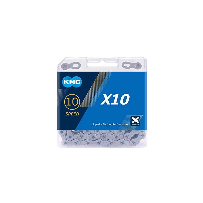 KMC Unisex's X10 Chain, Grey, 114 Link