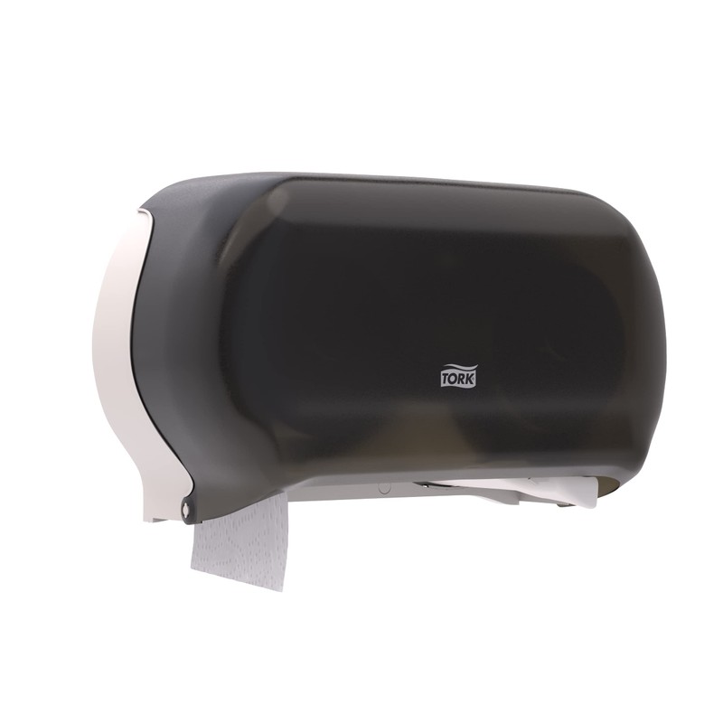Tork Twin Jumbo Toilet Paper Roll Dispenser Smoke T22, Refill
