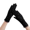 SEENFAAN Women's Summer Gloves, Cotton, UV Gloves, Sunscreen, Rough Hands, Moisturizing, Rough Skin, Dry Shot Gloves, Black
