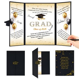 Graduation Party Decorations, Black Gold Graduation Guest Book, Class of 2026 Jumbo Card, Best Graduation Gifts for Him Her, College Congrats Grad Signature Board Guestbook