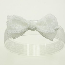 Nihao Baby Off White Lace Baptism Headband Christening Hair Accessories (6 months-2 years old,B-Off White Lace Bow)