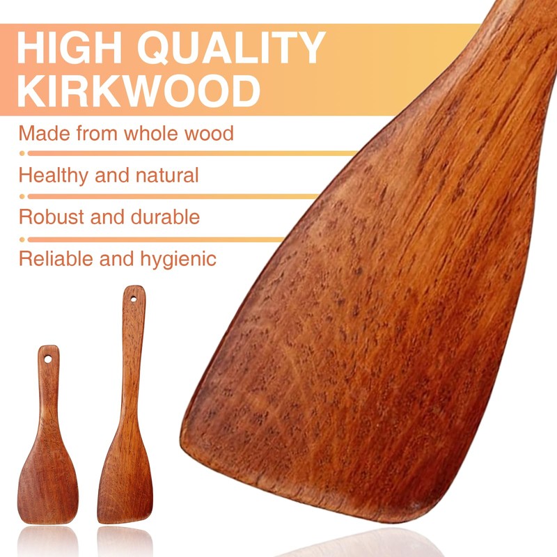 Thoquene Set of 4 Wooden Spatulas for Kitchen Restaurant