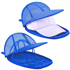 MAGTSMEI Hat Cleaner, Hat Washer Cage Foldable Hat Washer for Baseball Caps with Mesh Bags for Washing Machine, Dishwasher Hat Cage Protector Holder for Adult and Kid's Caps 2 Pack Blue