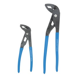 Channellock GLS-2 Griplock 2 Piece 9-1/2-Inch and 6-Inch Tongue and Groove Plier Set, Blue, Matte/Unpolished