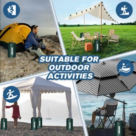 TENTONUP Canopy Water Weights Bag 8PACK, 440 LBS Heavy Duty Tent Water Weights Bag for Pop Up Canopy,Canopies,Tent,Gazebo,Green
