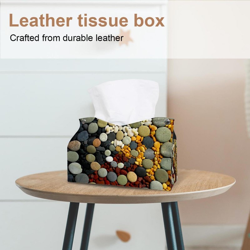 2 Pack Tissue Box Cover Holder, Peacock Feather Trippy Rectangle