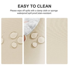 DWCN Table Cloth Wipe Clean Tablecloth Outdoor Table Cloth Waterproof Tablecloth Beige Wipeable Tablecloths 130x130cm Polyester Dining Table Cover