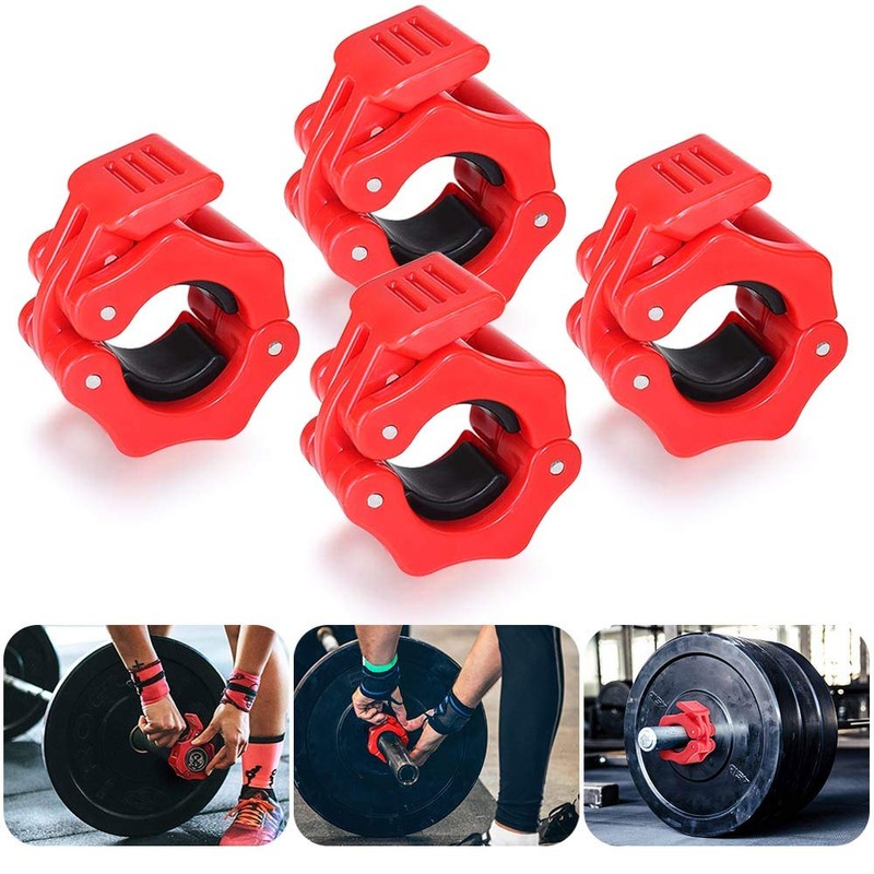 Rayong 4 Pcs 1 Inch Olympic Barbell Clamps Collars, Weightlifting