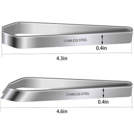 2 Pcs Fish Bone Tweezers Stainless Steel Flat and Slant Fish Bone Pliers Professional Fish Tweezers, Kitchen Seafood Tool(4.6")