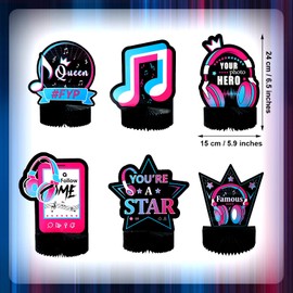Sumind 6 Piezas Centros de Mesa de Fiesta Musical para Mesas Notas Musicales Decoraciones Temáticas para Fiestas de Cumpleaños Adornos para Tartas de Fiesta Musical Panal de Papel Musical