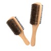 Baluue 2sets Double-sided Boar Bristle Hair Brush for Men Fine