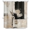 LIGHTINHOME Abstract Flower Shower Curtain 60Wx72H Inches Black Brown Tan