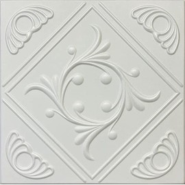Home Décor Ceiling Tiles R2W Anet Wreath Foam Glue-Up Ceiling Tile 20x20 (126.72 s.f/Case) Pack of 48,Plain White