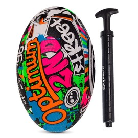 Optimum Street II Men's Rugby Ball - Urban Play, Balanced & Responsive, Precise Handling & Kicking, Powerful - Options with/Without Pump, 2 Ply 410g Ball, Size 3, with Pump
