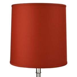 FenchelShades.com 14" Top Diameter x 15" Bottom Diameter x 15" Height Fabric Drum Lampshade Spider Hardware (Linen Paprika)