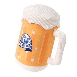 Pawty Dog Toys PAWTY Beer - Plush Toy for Small Dogs with Squeaker, Cute Dog Gift for Birthday