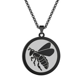 Chereda Insect Honeybee Pendant Necklace For Women Men 316L Stainless Steel Engraved Bee Dainty Jewelry Cute Necklace