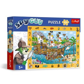 Trefl 15594 Observation Spy Guy: Pirate Ship 100 Elements Find All Items Out of the Frame, Colourful Puzzle Full with Details, Attention Training for Children from 5 Years, Multicoloured