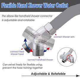 Brass Shower Arm Diverter Valve for Handheld Shower Head and Fixed Spray Head G1/2 3 Way Universal Bathroom System Component Replacement Part, Polished Chrome