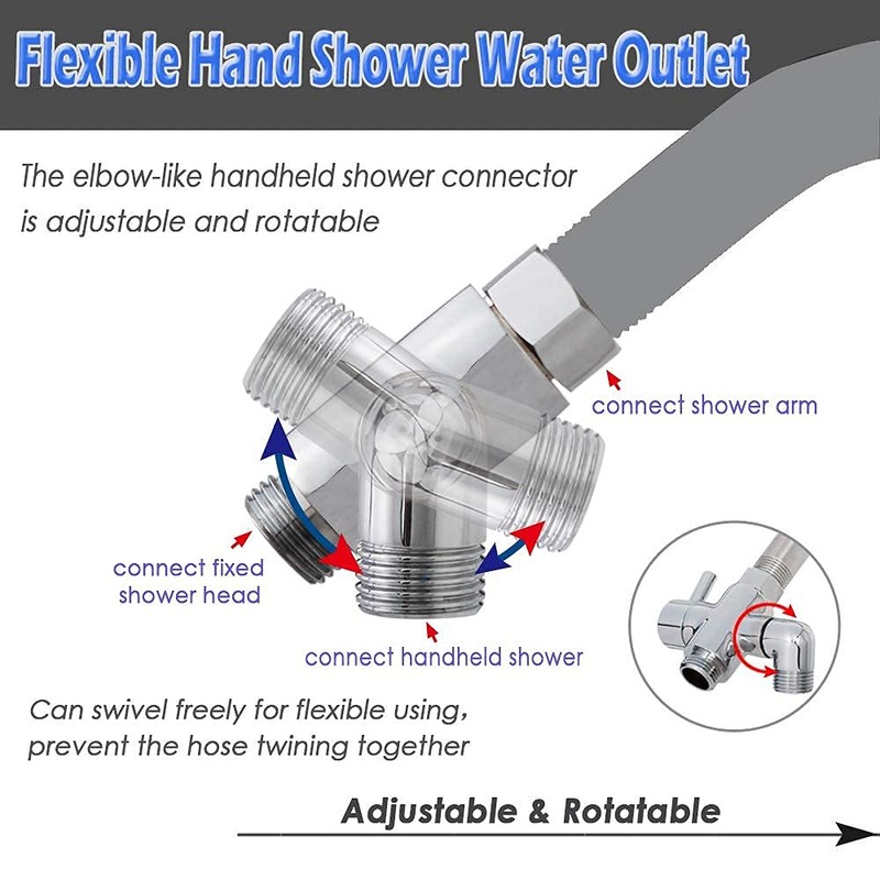 Brass Shower Arm Diverter Valve for Handheld Shower Head and