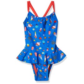 KIKO & MAX - Traje de baño de una Pieza para niña, diseño de Helado Azul, 4, Estampado de Helado Azul, 4