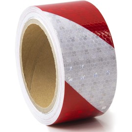 XFXIA Reflective Tape, 2 Inch x 65 Feet, Red White High Viscosity Safety Reflective Stickers Outdoor Waterproof for Trailers, Bikes, Cars