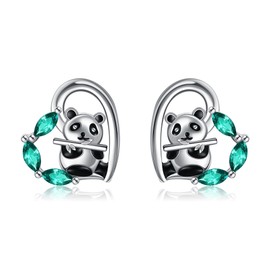 Panda Stud Earrings 925 Sterling Silver Panda Earrings Animal Jewellery for Women