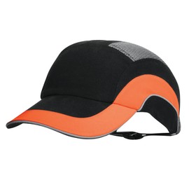 JSP Hardcap A1+ 7 cm Long Peak - Black/Hi-Vis Orange (JSP ABR000-00N-500)