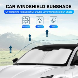 KUST Windshield Sun Shade for Ford Mustang Mach-E 2021 2022 2023 2024 2025 Mache Window Sunshade Sun Visor Protector Foldable Blocks UV Rays Keep Your Car Cooler
