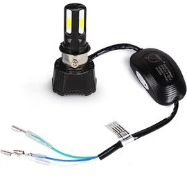 Motorcycle LED Headlight, Compatible with H4, H6, PH7, PH8, Compatible with DC AC, Hi/Lo Switching - POOPEE DC&AC, 42W, 9-24V, COB, 4-Side Lighting, 4600lm, 6500K, Built-in Cooling Fan, Waterproof,