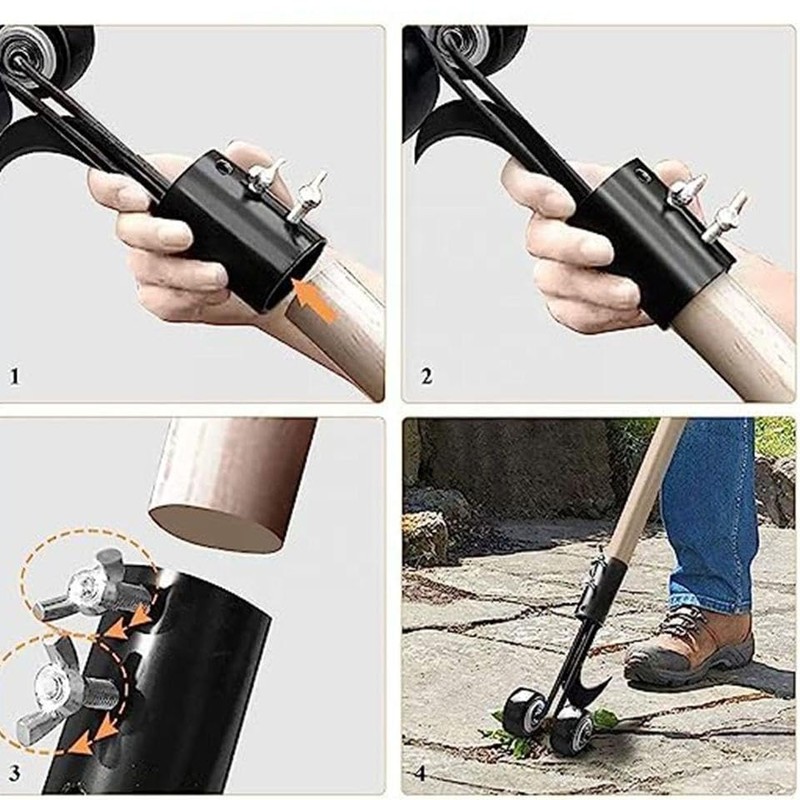Weeder Tools with Wheels,Stand Up Weeding Tools for Garden,Sidewalk Crack