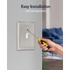 ZILLSEA 4-Pack Brushed Nickel Light Switch Covers, Durable Metal Toggle