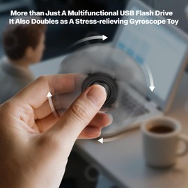 Exsellon 128 GB Speicherstick für Phone/Pad/Android/PC/Mac/Tablet, 3-in-1 USB Stick Phone Speicherstick mit Kreisel-Design–Geeignet zum Speichern von Fotos und Videos Sowie zum Stressabbau Unterwegs