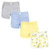 Hudson Baby Unisex Baby and Toddler Shorts Bottoms 4-Pack, Lemons,