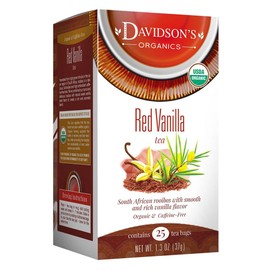 Davidson's Organics, Red Vanilla, 25-count Tea Bags, Pack of 6