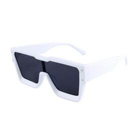 KENBO Oversized Sunglasses for Women Men Trendy Square Sun Glasses One Piece Lens Big Sunglasses - White