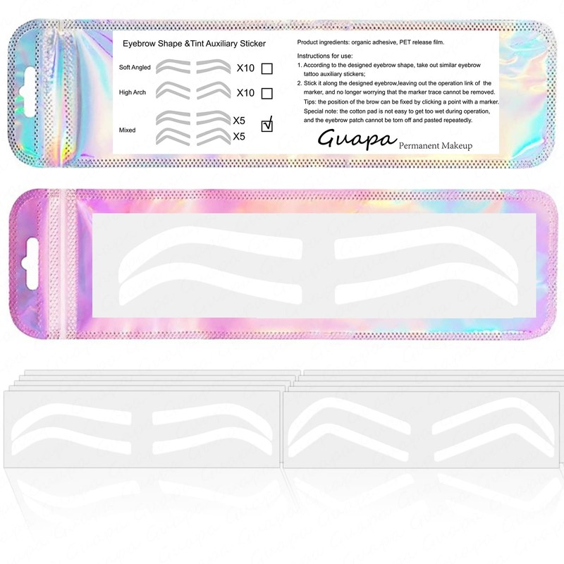 Guapa Disposable Eyebrow Design Stencil Airbrush Tint Stickers Easy Application