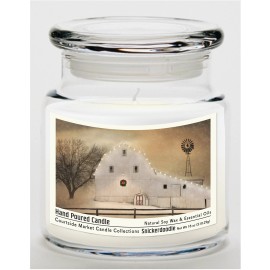 TD Courtside Market White Barn Holiday Candle Glass Jar with Lid Elegant Holiday Decorations Glass JarsSize: 18 oz, Color: Multi Color
